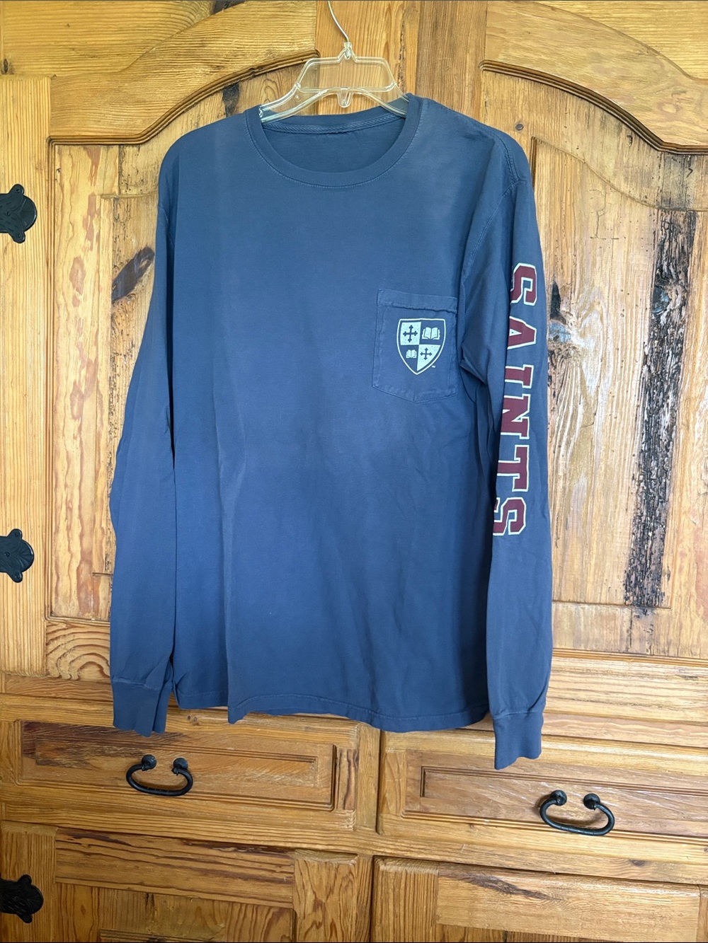Saint Lawrence University Saints Long-Sleeve Pocket Tee - Navy Blue